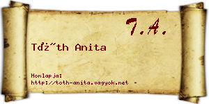 Tóth Anita névjegykártya